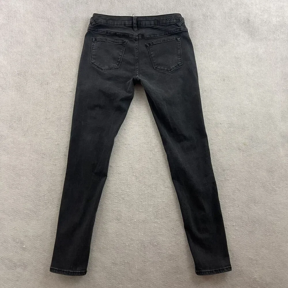 Vigoss The Jagger Jeans Women’s 28 Black Distressed Super Skinny 29 Inseam